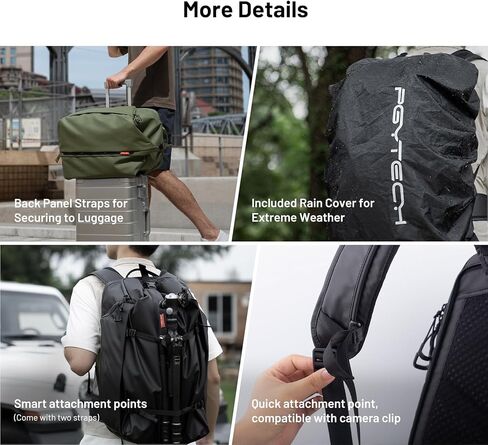 PGYTECH OneMo Travel Backpack 35L, Multifunctional Camera Bag for Traveler and Photographer, Hiking Backpack for Canon/Nikon/Sony and DJI Drones, Waterproof Insert for Laptop Up to 16 Inch, Black in Saudi Arabia