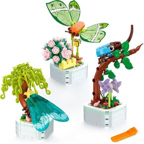 Insect Flower Building Set for Kids - Sunflower, Butterfly, Bee, Ladybug Building Block Toys for Girls & Boys Ages 6+ | Great Gift for Christmas, Easter, Birthday, Home Decor & Display