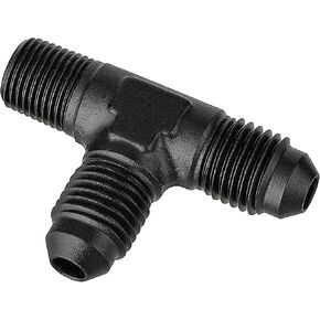 EVIL ENERGY 4AN Tee Male Flare to 1/8 NPT on Run T Fitting Adapter Aluminum Black