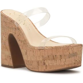 Jessica Simpson Womens Samhita 2 Embellished Shimmer Platform Sandals