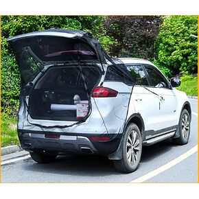 Car Tailgate Door Magnetic Screen Mesh for SUV Trunk, Car Camping Net Screens for Car Tent, Closed with Double-ended Zipper, Protection B-u-g-s and UV, Car Net, Breathable Mesh Car Cover (Extra Large)