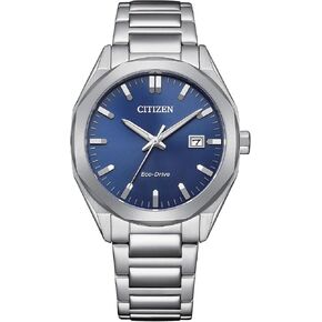 Citizen Men's Eco-Drive Classic Eco, Silver-Tone Stainless Steel Bracelet Watch, 3 Hand, Date (Model: BM7620-83L)