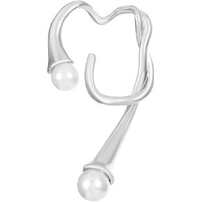 Faux Pearl Irregular Ear Cuff Earrings for Women Melting Liquid Waterdrop Non Piercing Wrap Climber Cuffs Dangle Drop Clip On Earring Fashion Jewelry Gifts