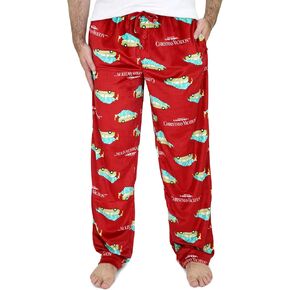 National Lampoon's Christmas Vacation Mens Pajama Pant - Griswold Family Christmas Loungewear, Fleece Holiday Adult PJ Bottom