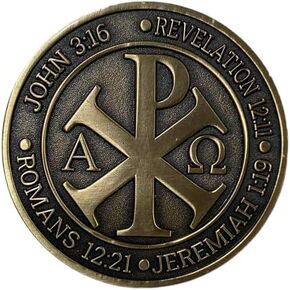 Chi Rho Christian Coin, IXCI Nika, Christ Conquers Verses