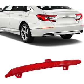 Rear Bumper Reflector Light Lamp Compatible with Honda Accord 2018-2022 Back Tail Brake Light Case Left Driver Side Red Lens Strip Cover Replacement LH RH Assembly