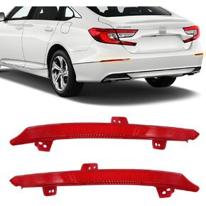 Rear Bumper Reflector Light Lamp Compatible with Honda Accord 2018-2022 Back Tail Brake Light Case Left Driver Side Red Lens Strip Cover Replacement LH RH Assembly
