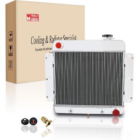 CC255 3 Row Aluminum Radiator Compatible With 1962-1967 Chevy Nova II Inline 6 Cylinder V8 Conversion 1963 1964 1965 1966