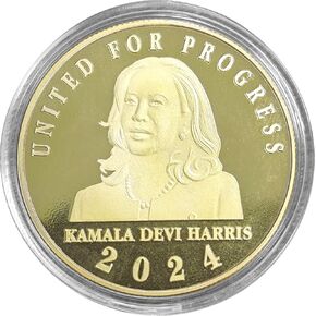 عملة كامالا هاريس، مزدوجة الجوانب لمنصب كامالا هاريس للرئيس 2024، عملة معدنية تذكارية رئاسية سياسية تم التصويت عليها لصالح العملة الديمقراطية لدعم كامالا هاريس (فضية) in Kuwait