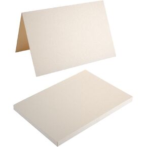50 حزمة من بطاقات المعايدة اللامعة المطوية الفارغة لبطاقات DIY (كريم لامع، 5x7) in Kuwait