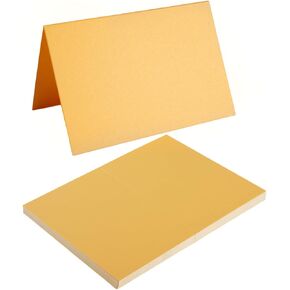 50 Pack Shiny Blank Folded Cardstock Shiny Greeting Cards for DIY Cards (Shiny Cream, 5x7)