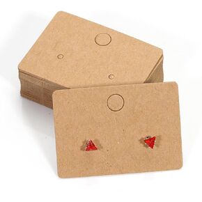 200 Pcs Earring Cards,Kraft Paper Earrings Tags Earring Card,Blank Paper Cards,1.77x1.26 Inches Earring Card Holder Set,Jewelry Display Cards for Selling, Hanging Earring, Jewelry,DIY Crafts, Retail