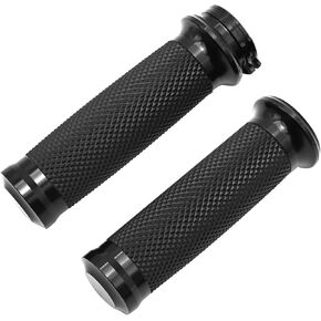 Universal Motorcycle Hand Grips 1 inch, Black Handlebar Grips Replacement for Harley Honda Yamaha Kawasaki Suzuki Bobber Chopper Cafe Racer BWM Motorcycles