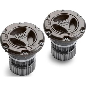WARN 108325 Premium Manual Locking Hubs with All-Metal Cap and Dial, Set of 2 (Gray) - Fits: Ford Super Duty Trucks 2005-2022
