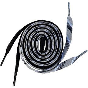 Extra wide, dual colored, waxed, shoelaces with molded aglets …