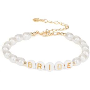 سوار العروس هدايا العزوبية للعروس، أساور العروس مطرزة باللؤلؤ لحفلات العزوبية، العروس لتكون هدية، هدية وصيفة العروس، هدية لحفلات الزفاف، إكسسوار الزفاف in Kuwait