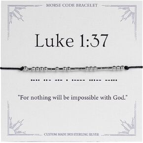 Morse Code Bracelets for Women Mom Sister BFF, Bible Verse Bracelets, Christian Gifts for Women, Religious Bracelets