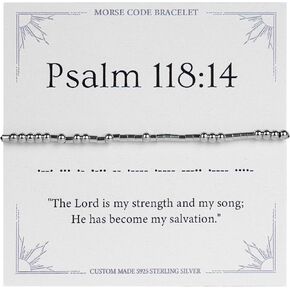 Morse Code Bracelets for Women Mom Sister BFF, Bible Verse Bracelets, Christian Gifts for Women, Religious Bracelets