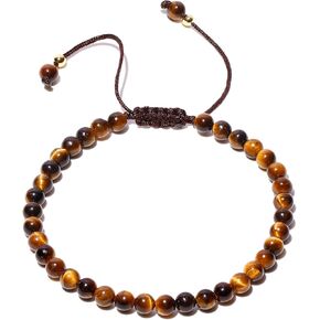 Adjustable Handmade Bracelets for Women 4mm Spiritual Crystals Beaded Bracelets Worry Stone Energy Jewelry