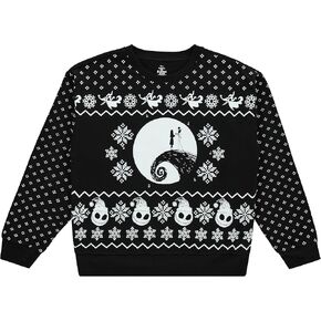 Disney Ladies Jack Skellington Sweatshirt - The Nightmare Before Christmas - Skellington Ugly Christmas Light Up Sweatshirt in Saudi Arabia