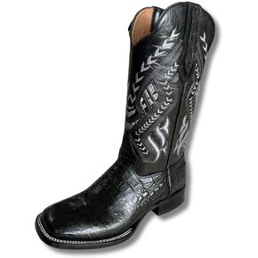 Men's Exotic Pattern Western Cowboy Slip-On Square Toe Boots in Leather-Alex Series Snake, Caiman & Ostrich Styling bota de vaquero para hombre