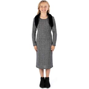 Speechless Girls' Sleeveless Midi Dress and Shrug