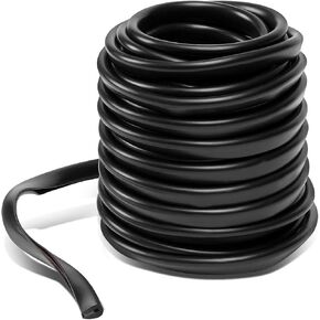 Auto Dynasty Universal 30Ft Length Wiper Style Fender FLare Durable Rubber Flat Welting Edge Trim Kit Black