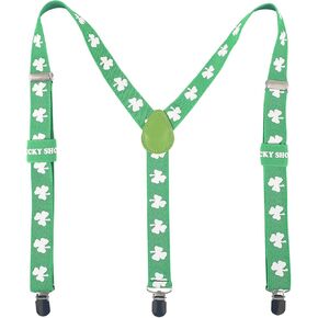 Degpum St Patricks Day Accessories Suspenders, Mens Suspenders with Clips, Many Colors to Choose From