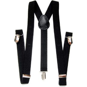 1 inch Wide Suspenders for Men Elastic Adjustable Solid Straight Clip Y Back Suspenders