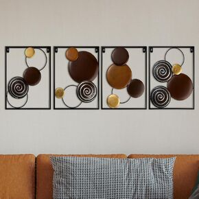 Tandefio 4 Pcs Metal Wall Art Abstract Wall Decoration Tree Branch Wall Decor for Living Room Panels Wall Sculpture Iron Wall Decor Modern Accent Hanging Wall Decor for Home Office(Tree Branch Style)