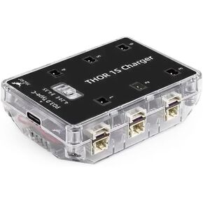 HGLRC Thor 1S شاحن V2 1S LiPo شاحن بطارية لوح 6 منافذ Type-C شاحن محمول 4.35V 1A 1S LiHV شاحن مع موصل BT2.0/ PH2.0 لبطارية ليبو 1S RC بدون طيار كوادكوبتر in Kuwait