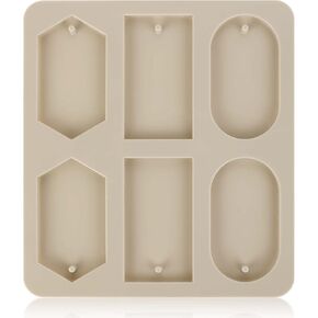 Epoxy Resin Molds, 1 Pcs Resin Silicone Molds Resin Keychain Molds Wax Molds for Crafts, Rectangle Rhombic Elliptical Casting Molds with Hanging Holes for Jewelry Making DIY Crafts Pendant Decoration