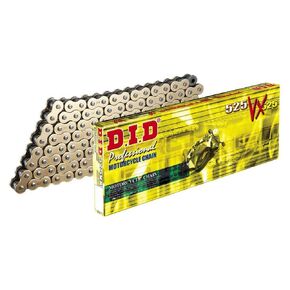 Chaine de tranmission d.i.d 525 vx3 or/Noir 124 maillons