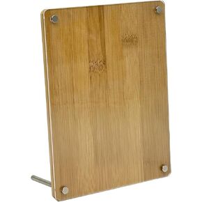 Bam & Boo - Natural Bamboo Picture Frame & Bulletin Memo Board - Tabletop & Desk (5 x 7 in)