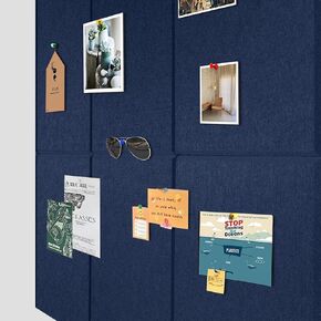 Cork Board for Office - 48" x 36", 12 Pack with Recycle Odor-Free Materials, Sound Abosoption of Cork Boards for Walls, Cork Board Tiles with 48 Pieces of Safety Removable Adhesive Tabs(Black)