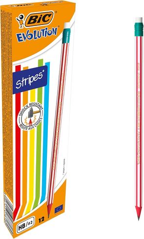قلم رصاص BIC Evolution 646 HB مع ممحاة (عبوة من 12 قلم بألوان متنوعة in Saudi Arabia