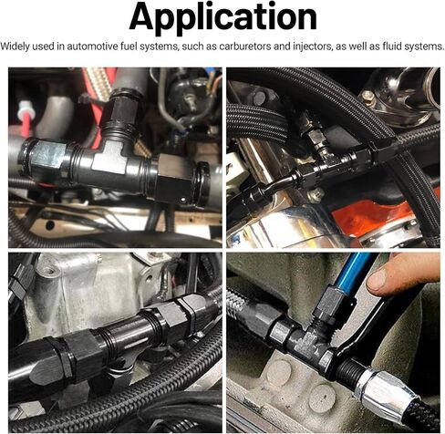 EVIL ENERGY 4AN Tee Male Flare to 1/8 NPT on Run T Fitting Adapter Aluminum Black in Saudi Arabia