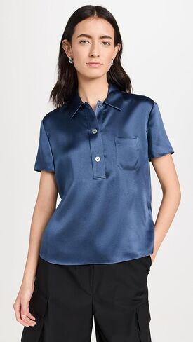 Vince Women's Short Sleeve Polo in Saudi Arabia