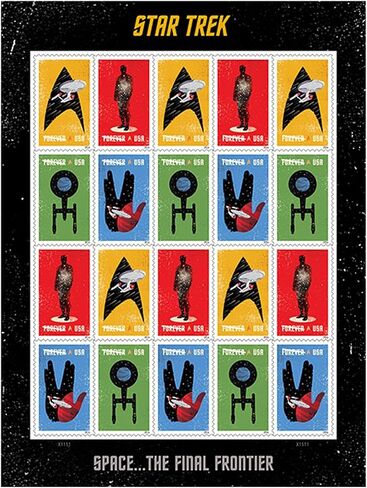 20 Star Trek USPS Forever First Class Postage Stamps Enterprise Classic TV (5 Sheets of 20 Stamps) in Kuwait
