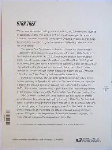 20 Star Trek USPS Forever First Class Postage Stamps Enterprise Classic TV (5 Sheets of 20 Stamps) in Kuwait