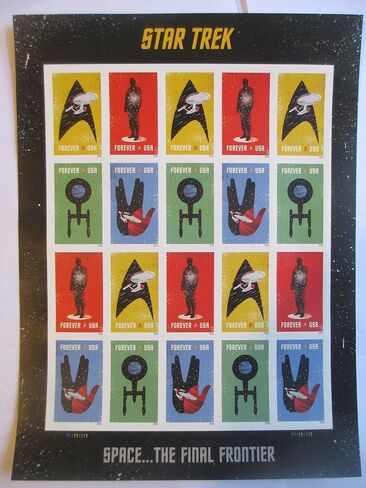 20 Star Trek USPS Forever First Class Postage Stamps Enterprise Classic TV (5 Sheets of 20 Stamps) in Kuwait