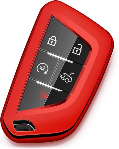 Compatible with Cadillac Key Fob Cover Black TPU Car Key Chain Holder case Protector Escalade ESV CT4 CT5 Accessories in Kuwait