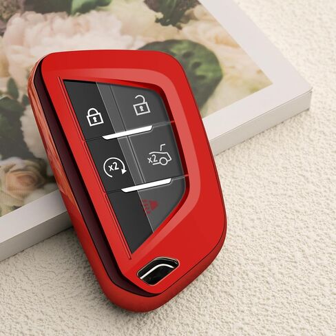 Compatible with Cadillac Key Fob Cover Black TPU Car Key Chain Holder case Protector Escalade ESV CT4 CT5 Accessories in Kuwait
