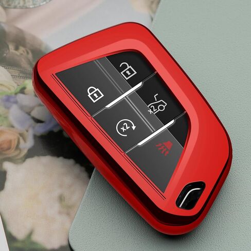 Compatible with Cadillac Key Fob Cover Black TPU Car Key Chain Holder case Protector Escalade ESV CT4 CT5 Accessories in Kuwait