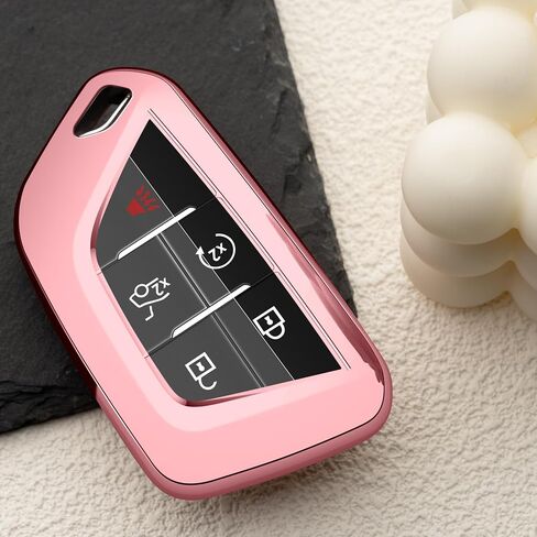 Compatible with Cadillac Key Fob Cover Black TPU Car Key Chain Holder case Protector Escalade ESV CT4 CT5 Accessories in Kuwait