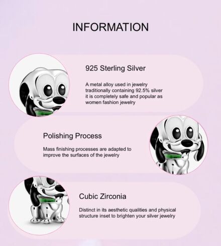 Silver Blossom Jewelry 925 Sterling Silver Disney Charms for Pandora Charm Bracelets Necklaces for Woman Pendant Bead,Jewelry Gifts for Women or girls in Saudi Arabia