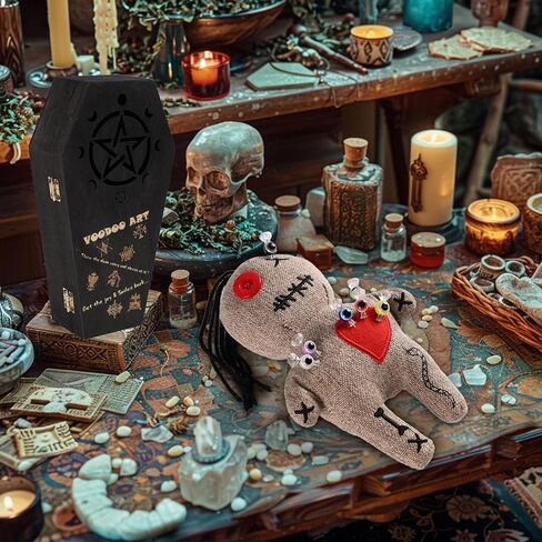 مجموعة دمية الفودو، هدايا لعبة تخفيف التوتر للنساء، ديكور ساحرة دمية مخيفة مضحكة، دمى الفودو السحرية الرعب تراقبك، مجموعة مزحة هدية هفوة لزملاء العمل والمكتب والانفصال والطلاق in Kuwait