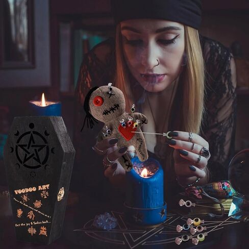 مجموعة دمية الفودو، هدايا لعبة تخفيف التوتر للنساء، ديكور ساحرة دمية مخيفة مضحكة، دمى الفودو السحرية الرعب تراقبك، مجموعة مزحة هدية هفوة لزملاء العمل والمكتب والانفصال والطلاق in Kuwait