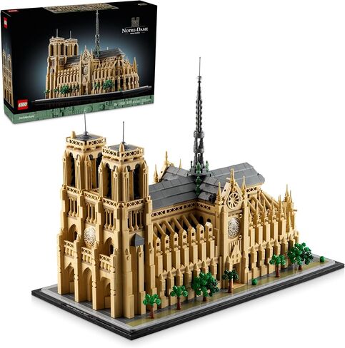 نسخة طبق الأصل من LEGO Architecture Notre-Dame de Paris، مجموعة نماذج معمارية، مجموعة بناء قابلة للتجميع للبالغين، بناء وعرض تذكاري، فكرة هدية لمحبي التاريخ والسفر والفن، 21061 in Saudi Arabia