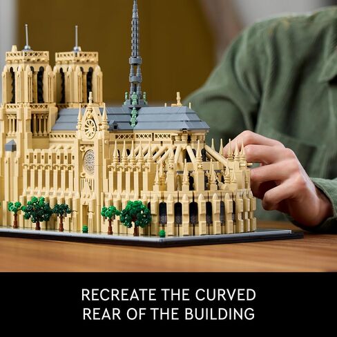 نسخة طبق الأصل من LEGO Architecture Notre-Dame de Paris، مجموعة نماذج معمارية، مجموعة بناء قابلة للتجميع للبالغين، بناء وعرض تذكاري، فكرة هدية لمحبي التاريخ والسفر والفن، 21061 in Saudi Arabia